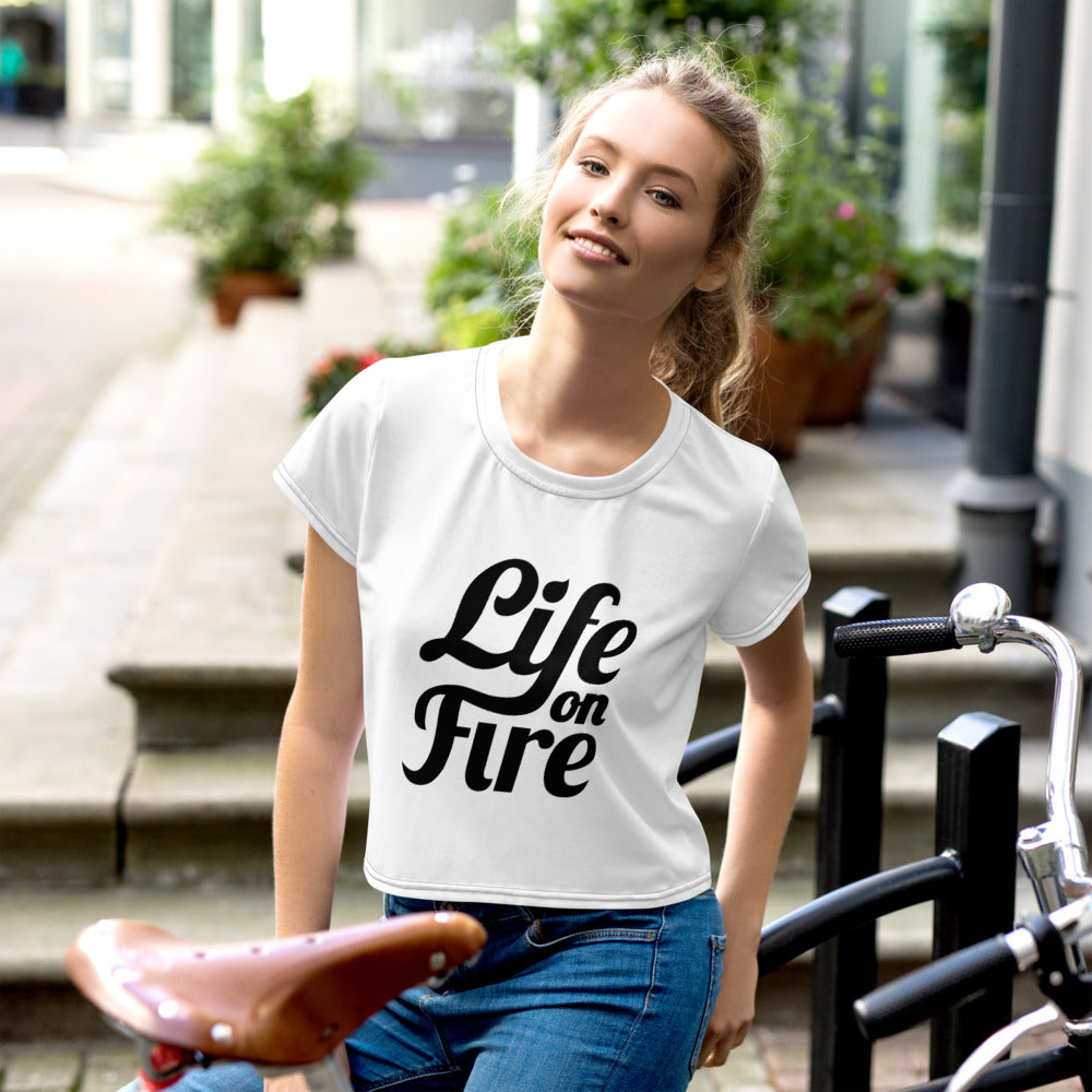 Life on Fire All-Over Print Crop Tee